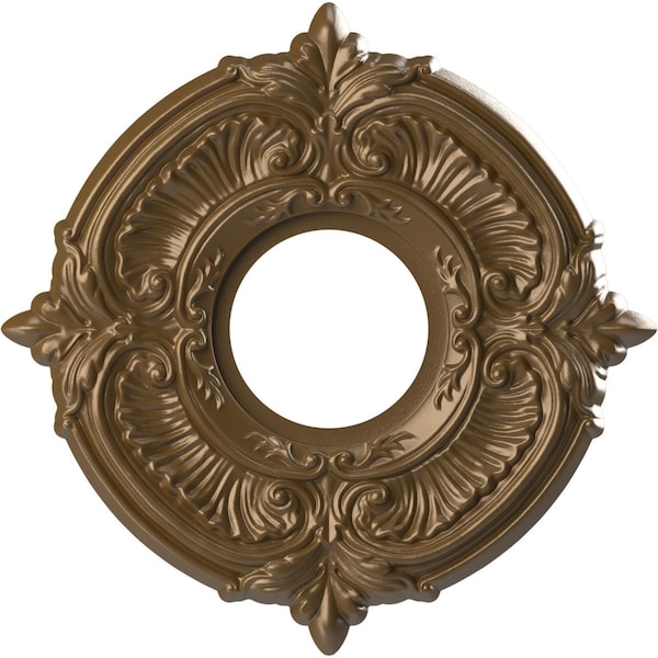 Ekena Millwork Attica PVC Medallion (Canopies up to 4 1/8"), 10"OD x 3 1/2"ID x 3/4"P, Metallic Champagne Bronze CMP10ATCCB - main